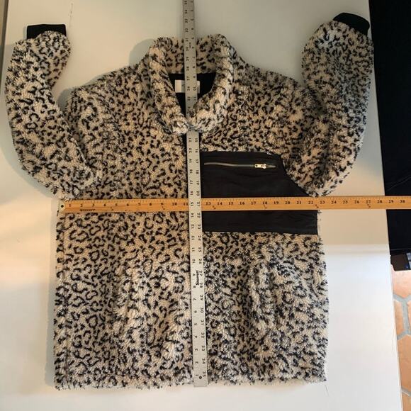 KanCan Jacket Womens L Large Multi Sherpa Fleece Animal Print Pockets Full Zip - Picture 7 of 12